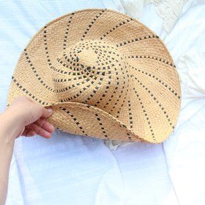 Floppy Beach Hat, Wide brim straw hat, Target, spiral patterned paper